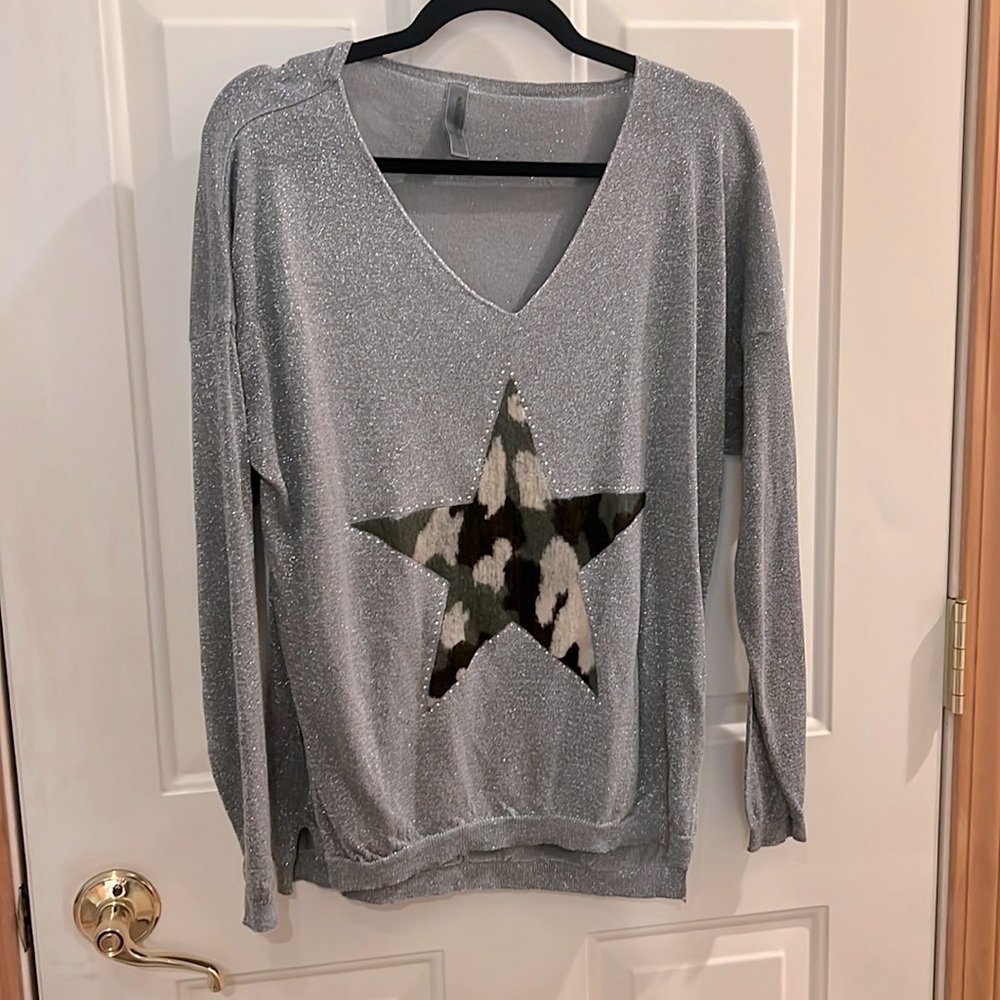 Women Camo Star Bling New Collection Large Gray Lightweight